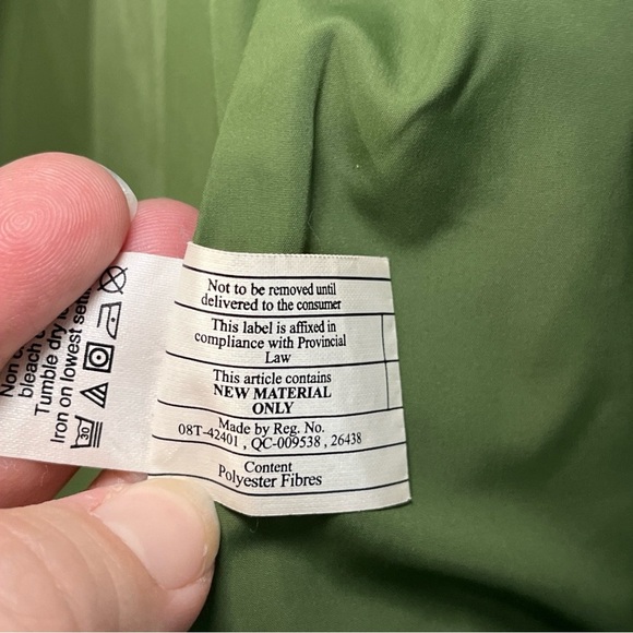 J.Crew Factory Olive Green Quilted Puffer Vest Size MEDIUM Pockets Double Zipper - Picture 13 of 13